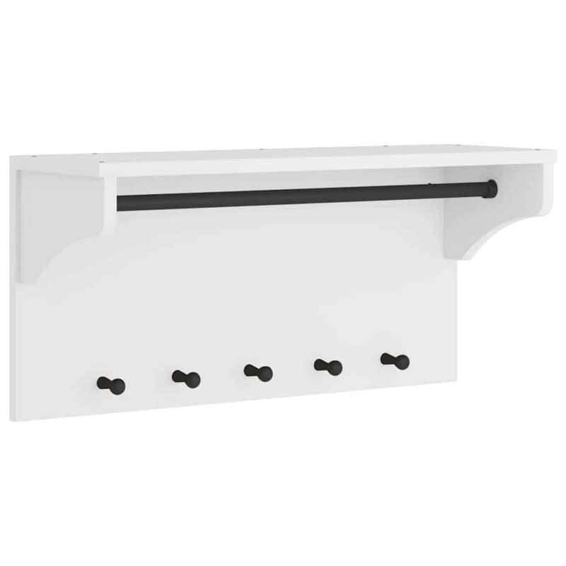 vidaXL sienas mēteļu pakaramais, SANDNES, balts, 87x30x42 cm, priede