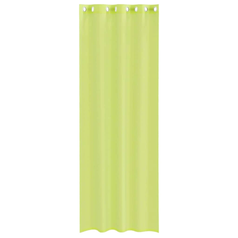 vidaXL voile aizkari ar starplikām, 2 gab., dzeltenzaļi, 140x260 cm