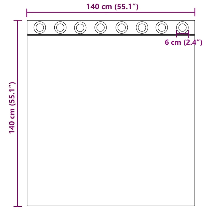 vidaXL voile aizkari ar starplikām, 2 gab., melni, 140x140 cm