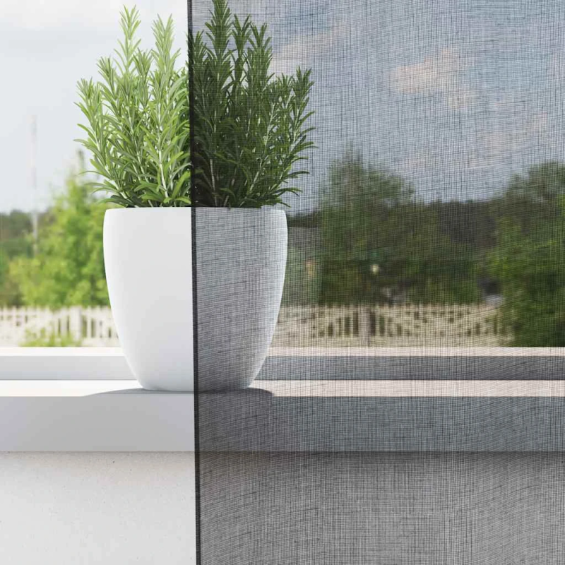 vidaXL voile aizkari ar starplikām, 2 gab., melni, 140x245 cm