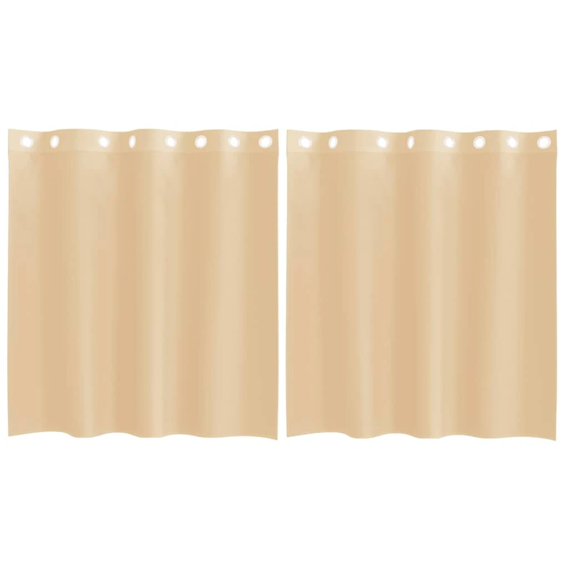 vidaXL voile aizkari ar starplikām, 2 gab., smilšu krāsa