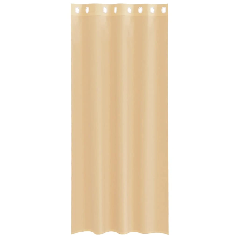 vidaXL voile aizkari ar starplikām, 2 gab., smilšu krāsa