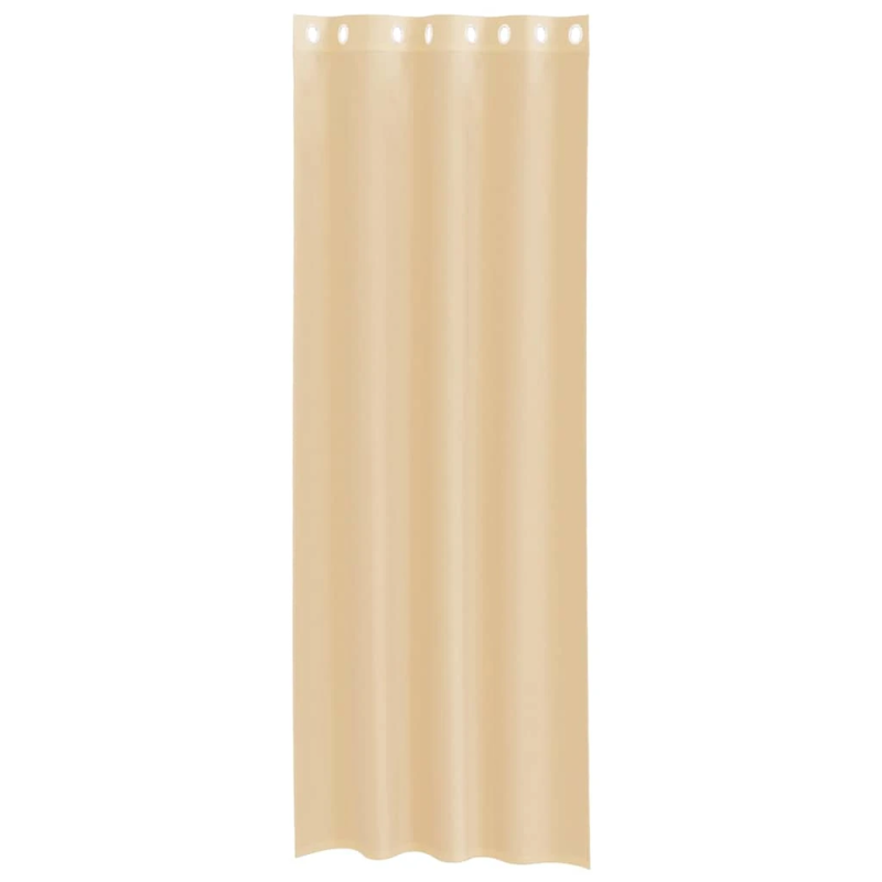 vidaXL voile aizkari ar starplikām, 2 gab., smilšu krāsa