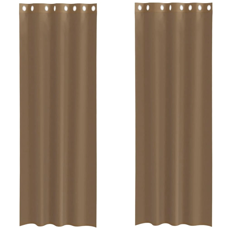 vidaXL voile aizkari ar starplikām, 2 gab., gaiši brūni