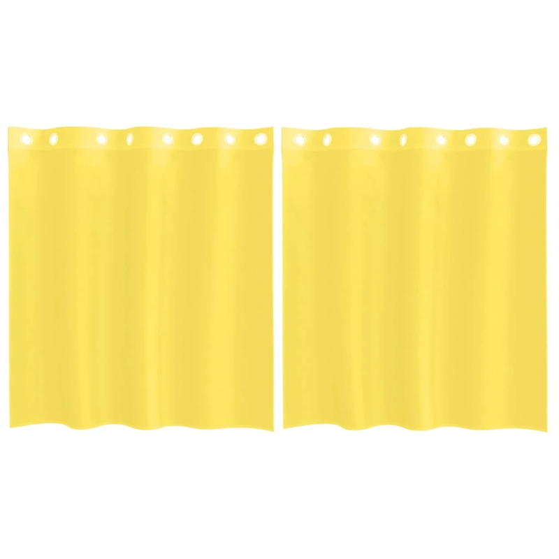 vidaXL voile aizkari ar starplikām, 2 gab., dzelteni