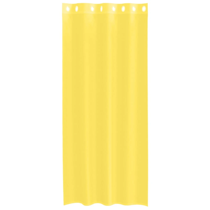 vidaXL voile aizkari ar starplikām, 2 gab., dzelteni