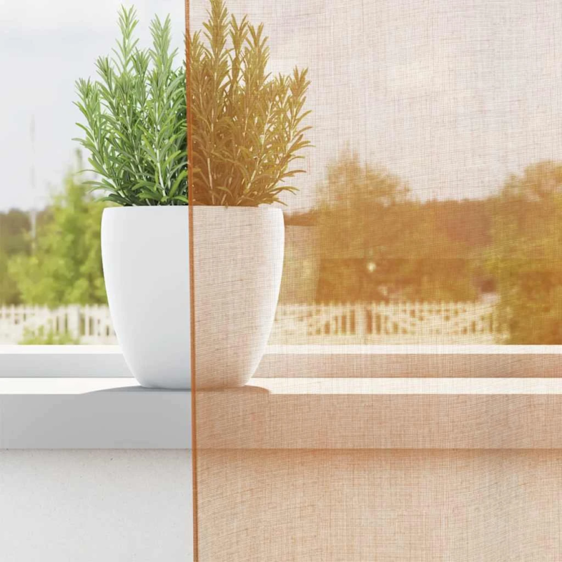 vidaXL voile aizkari ar starplikām, 2 gab., sarkanbrūni