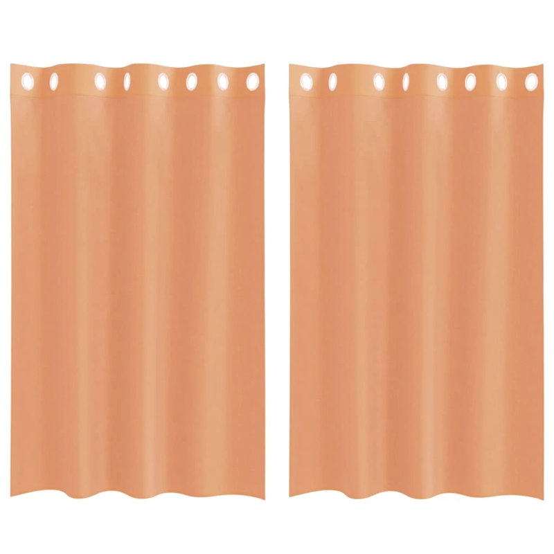 vidaXL voile aizkari ar starplikām, 2 gab., sarkanbrūni