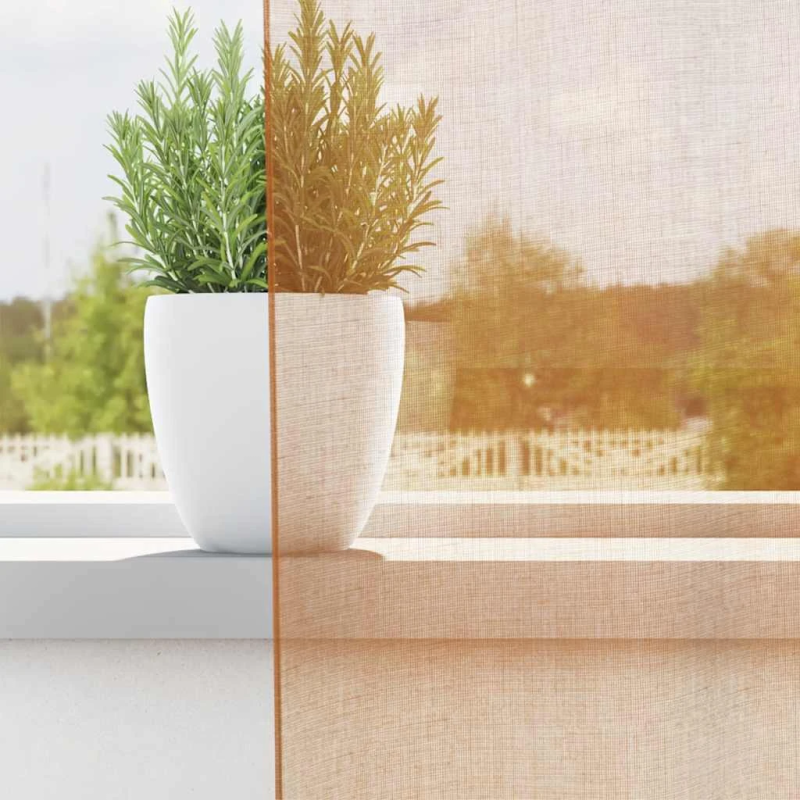 vidaXL voile aizkari ar starplikām, 2 gab., sarkanbrūni