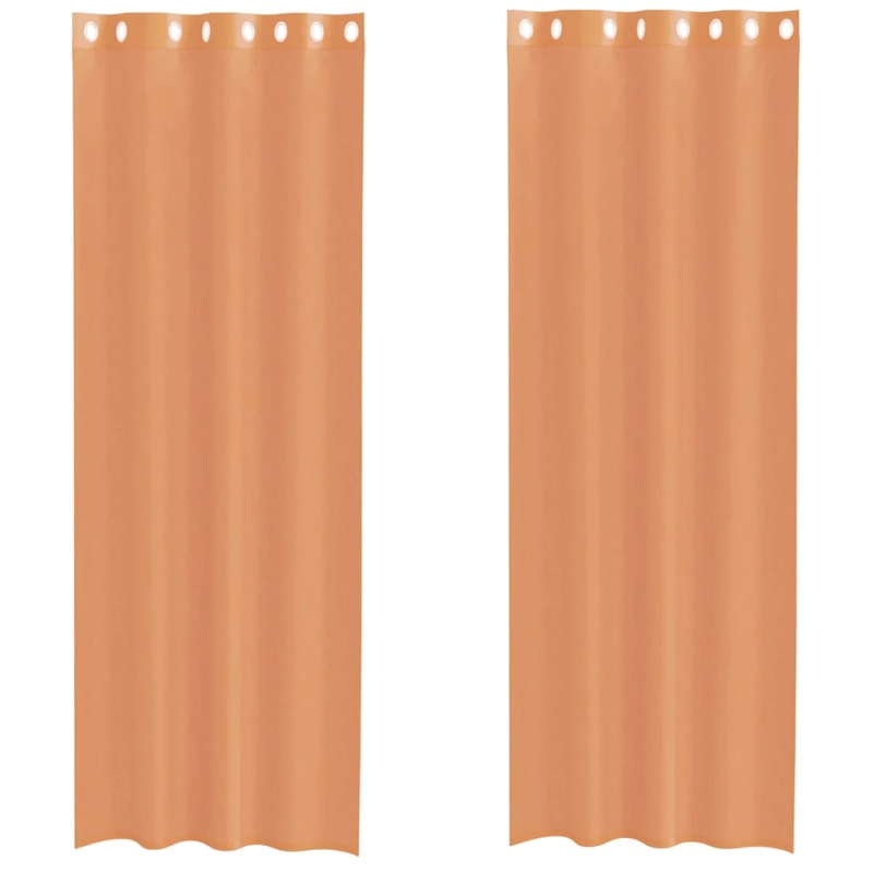 vidaXL voile aizkari ar starplikām, 2 gab., sarkanbrūni