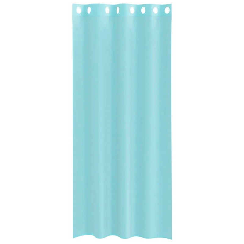 vidaXL voile aizkari ar starplikām, 2 gab., tirkīzzili