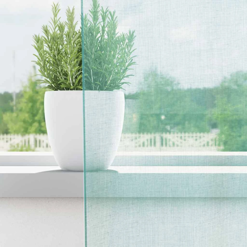 vidaXL voile aizkari ar starplikām, 2 gab., tirkīzzili