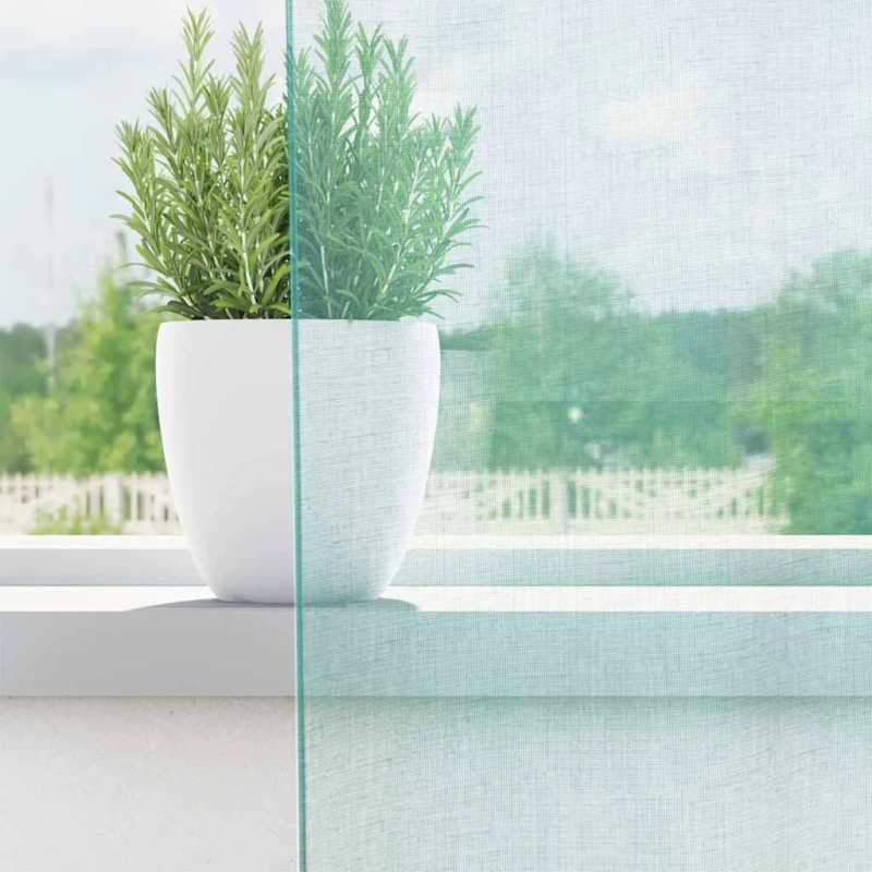 vidaXL voile aizkari ar starplikām, 2 gab., tirkīzzili