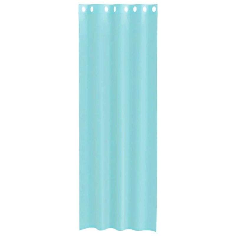 vidaXL voile aizkari ar starplikām, 2 gab., tirkīzzili