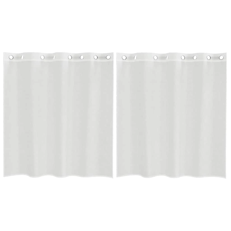 vidaXL voile aizkari ar starplikām, 2 gab., balti