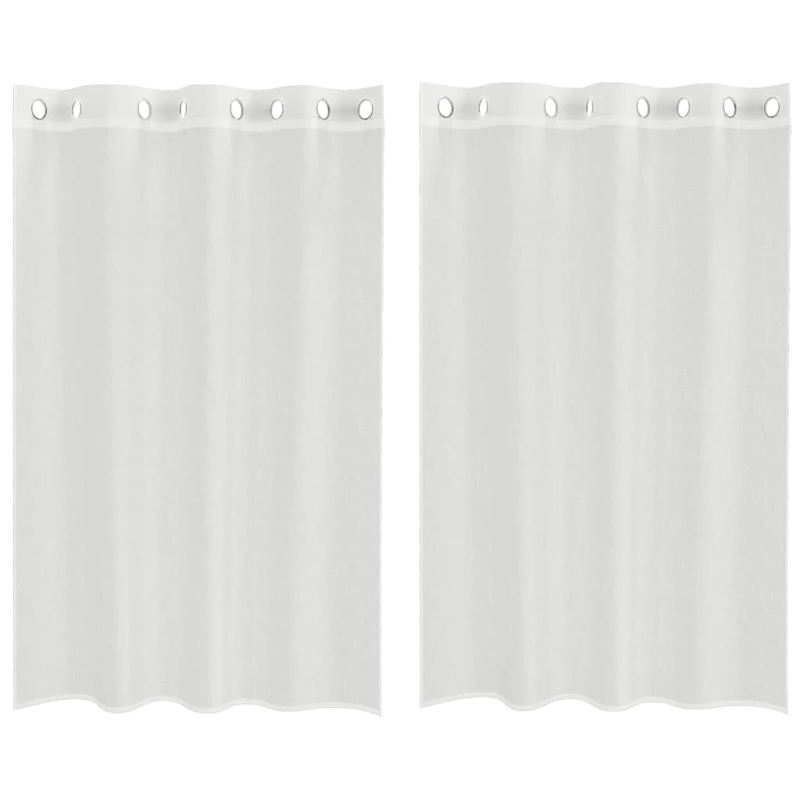 vidaXL voile aizkari ar starplikām, 2 gab., balti