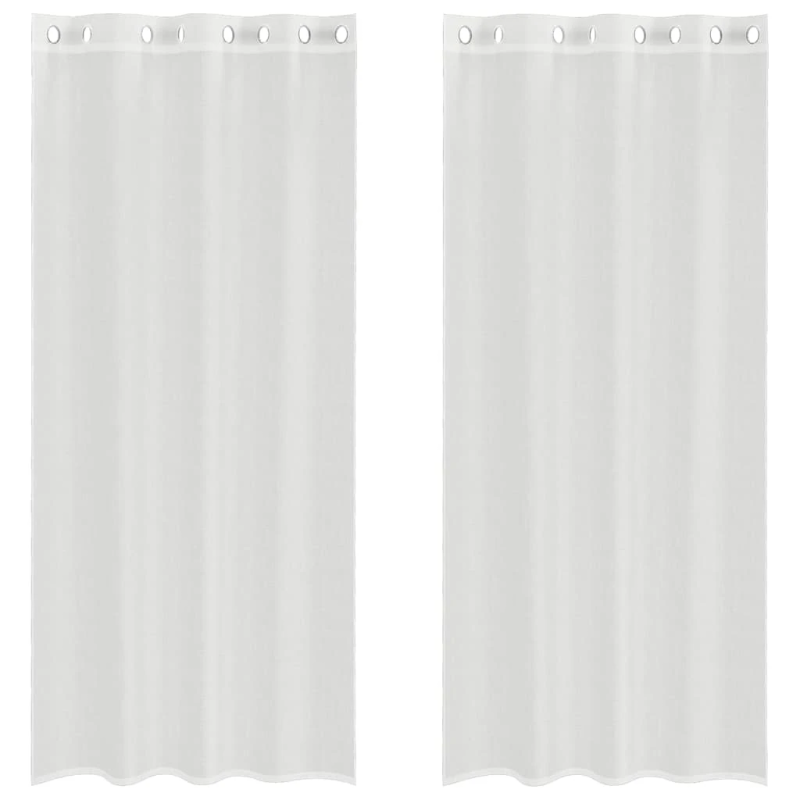 vidaXL voile aizkari ar starplikām, 2 gab., balti