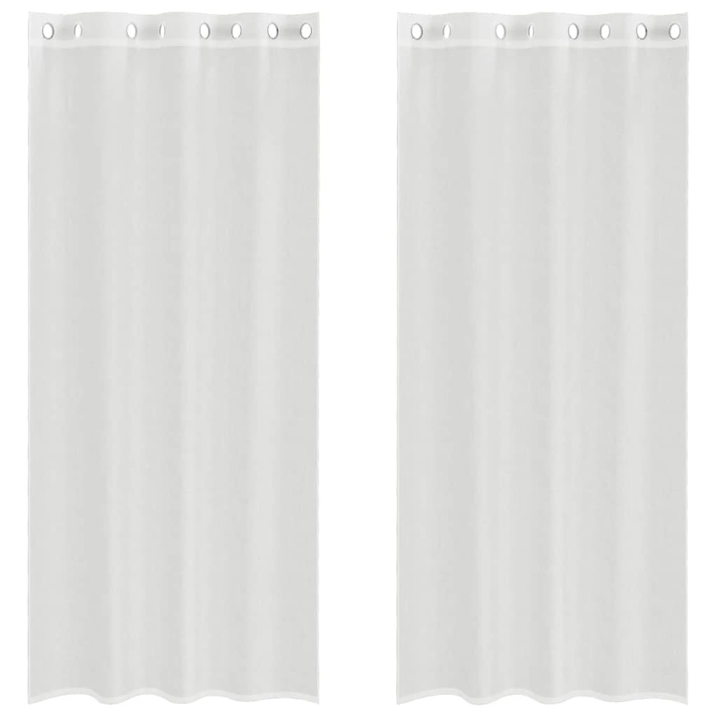 vidaXL voile aizkari ar starplikām, 2 gab., balti