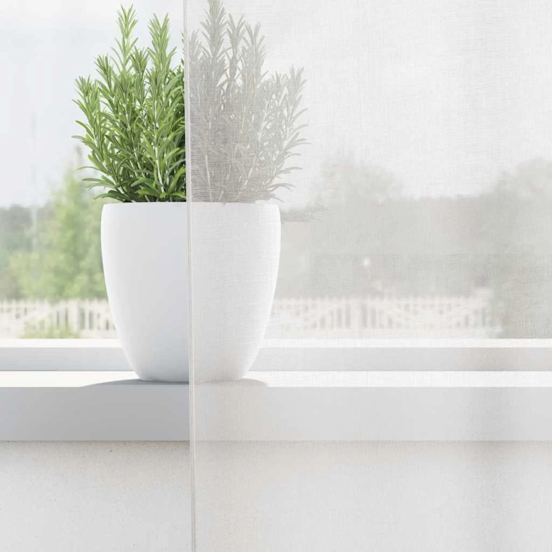 vidaXL voile aizkari ar starplikām, 2 gab., balti