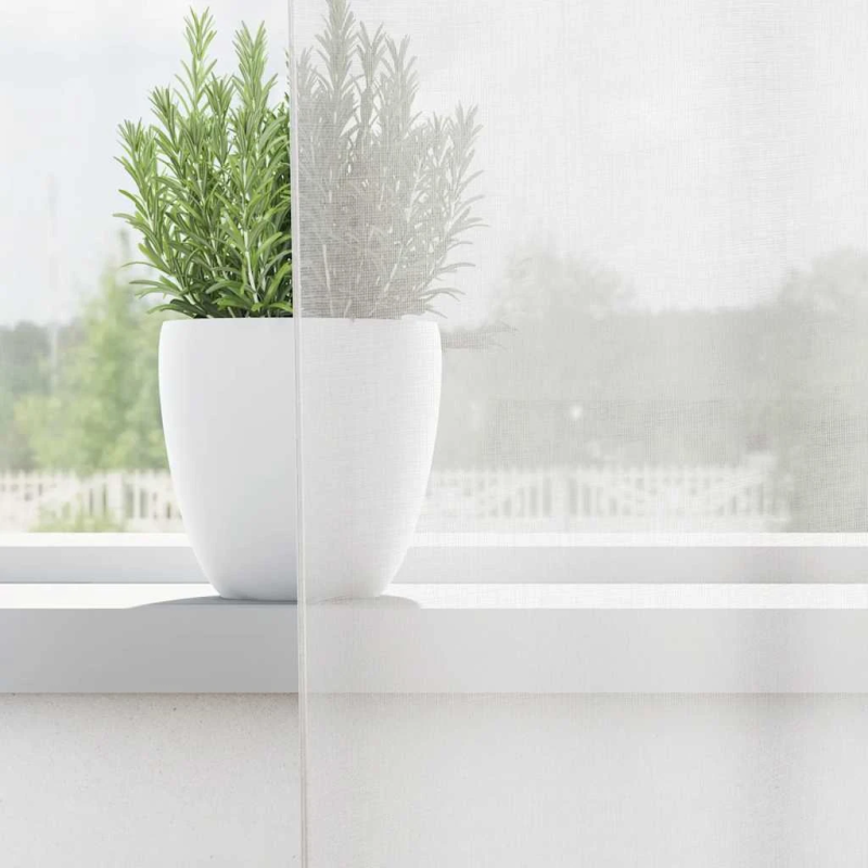 vidaXL voile aizkari ar starplikām, 2 gab., balti