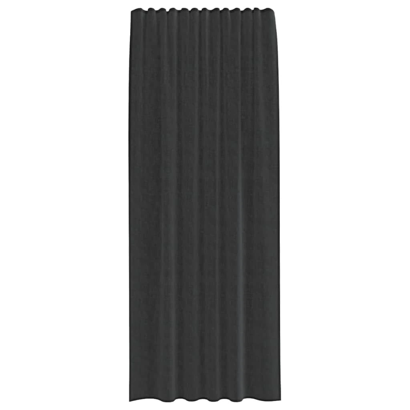 vidaXL voile aizkari ar stieņu kabatām, 2 gab., melni