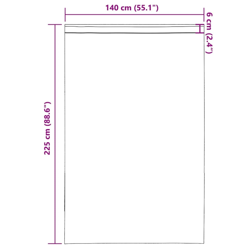 vidaXL voile aizkari ar stieņu kabatām, 2 gab., melni