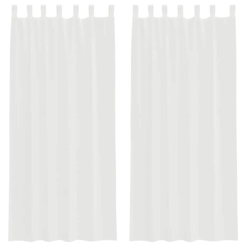 vidaXL Voile aizkari ar cilpām 2 gab Balts 140x225 cm