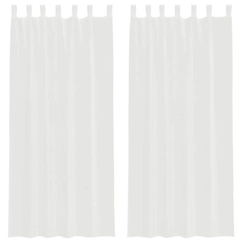 vidaXL Voile aizkari ar cilpām 2 gab Balts 140x245 cm