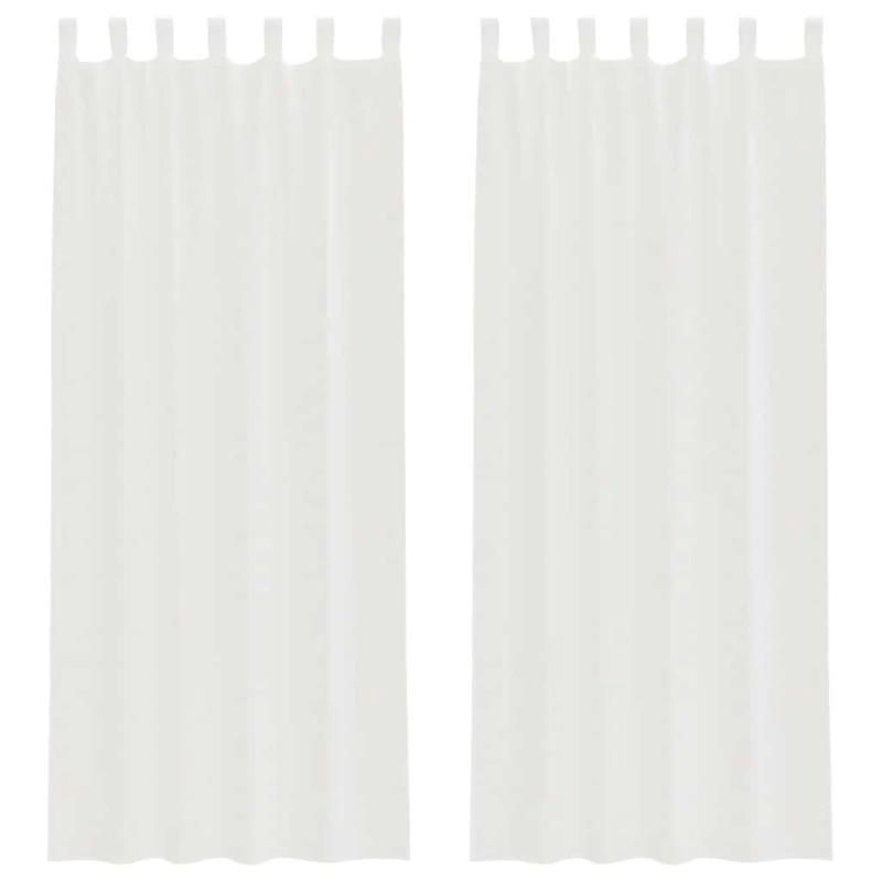 vidaXL Voile aizkari ar cilpām 2 gab Balts 140x260 cm