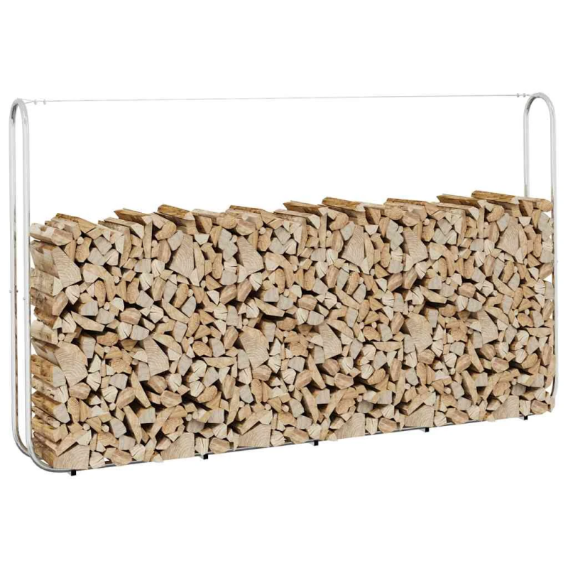 vidaXL malkas uzglabāšanas statīvs, 250x25x150 cm, cinkots tērauds