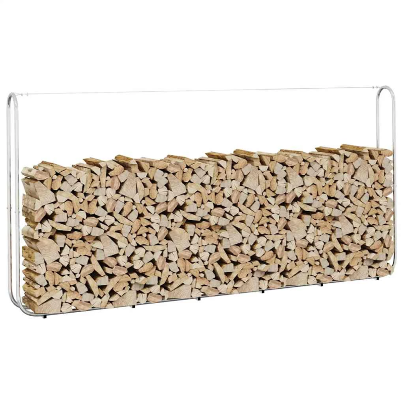 vidaXL malkas uzglabāšanas statīvs, 300x25x150 cm, cinkots tērauds