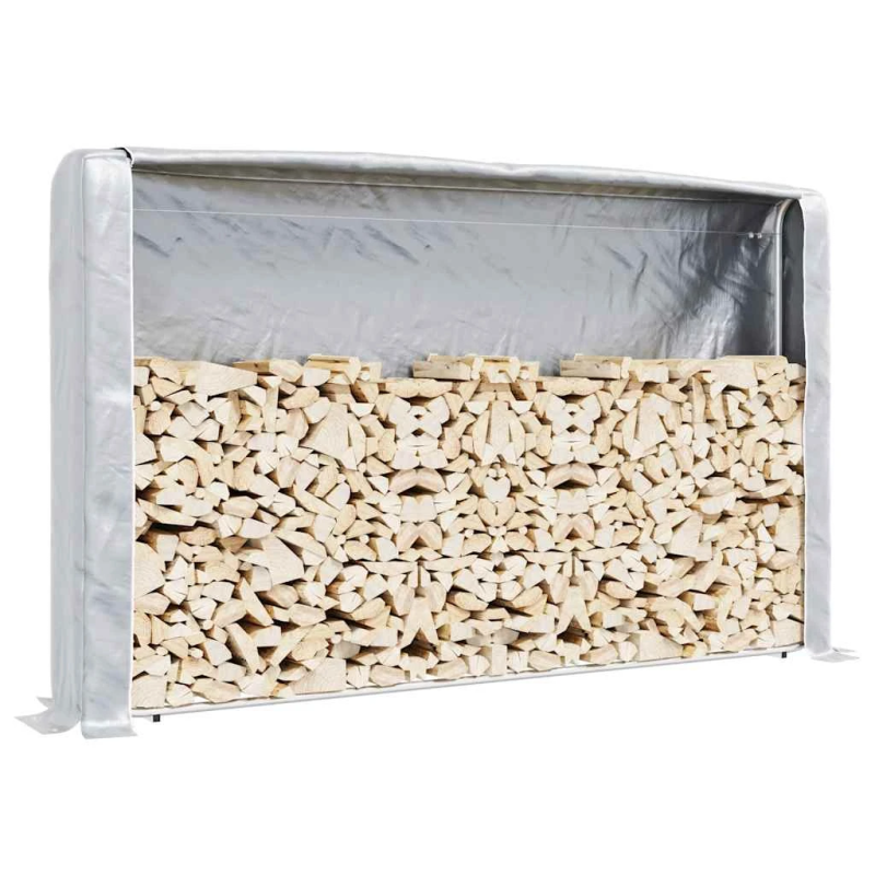 vidaxL malkas plaukts ar lietus pārsegu, 250x25x150cm, cinkots tērauds