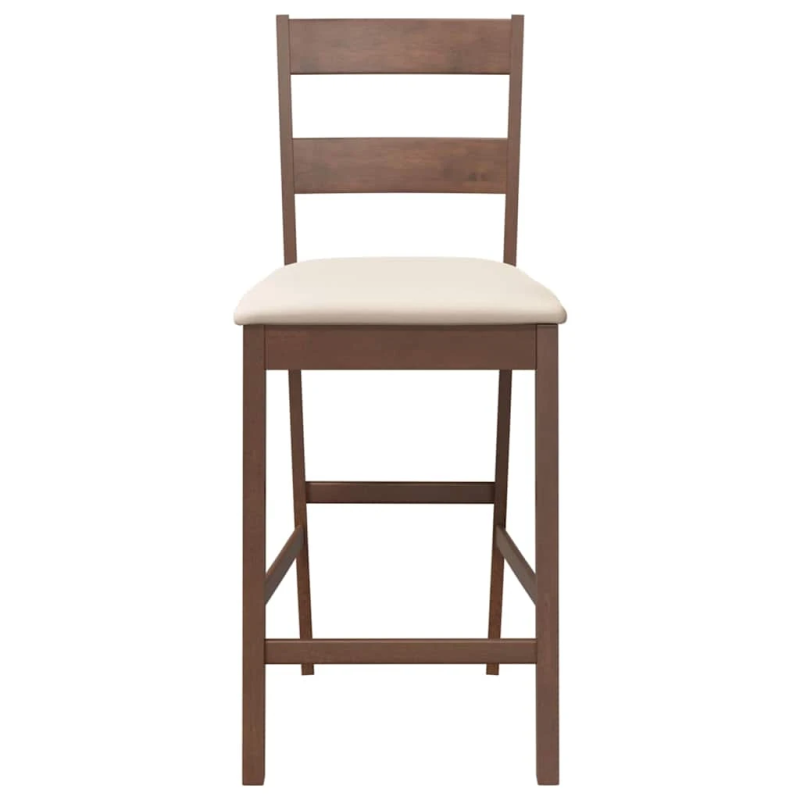 vidaXL Bāra krēsli ar spilveniem 2 gab. Brūna masīvkoka gumija