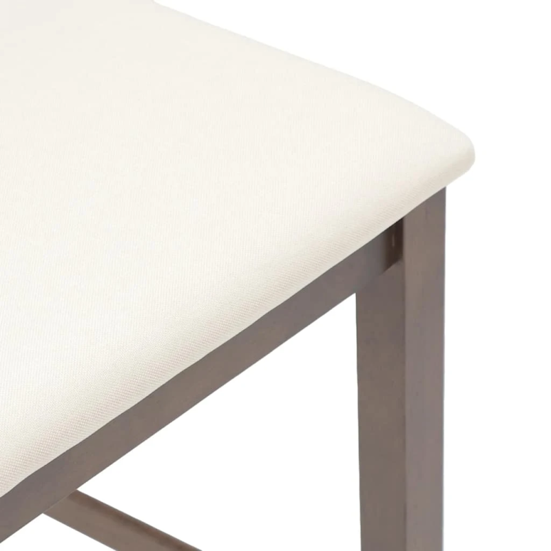 vidaXL Bāra krēsli ar spilveniem 2 gab. Brūna masīvkoka gumija