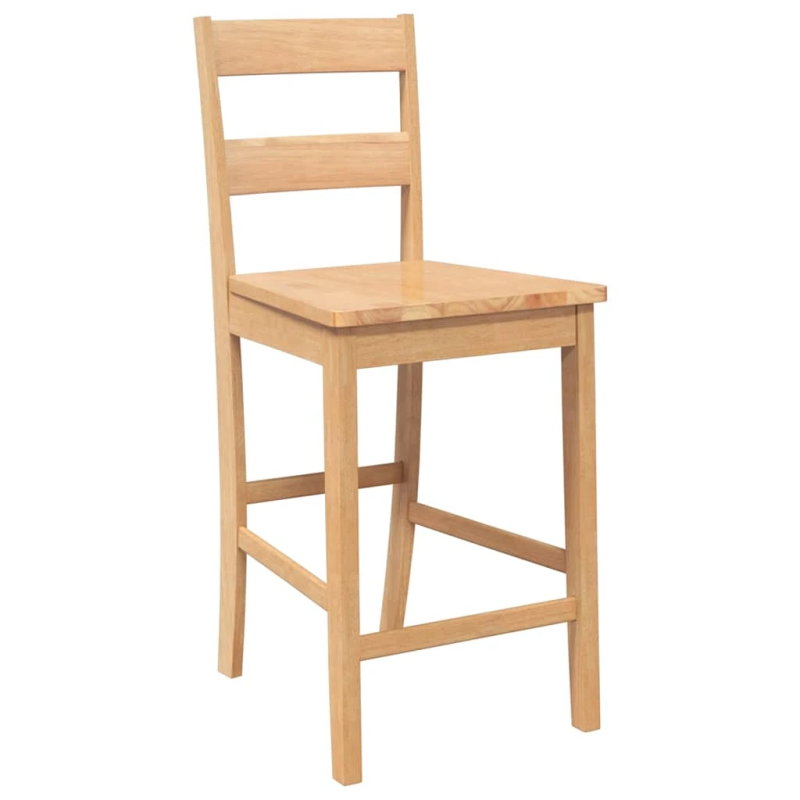 vidaXL bāra krēsli 2 gab., dabīgs, masīvs gumijkoks