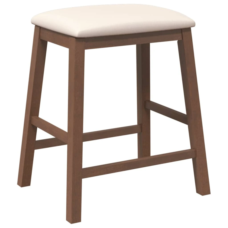 vidaXL Bāra krēsli ar spilveniem 2 gab. Brūna masīvkoka gumija