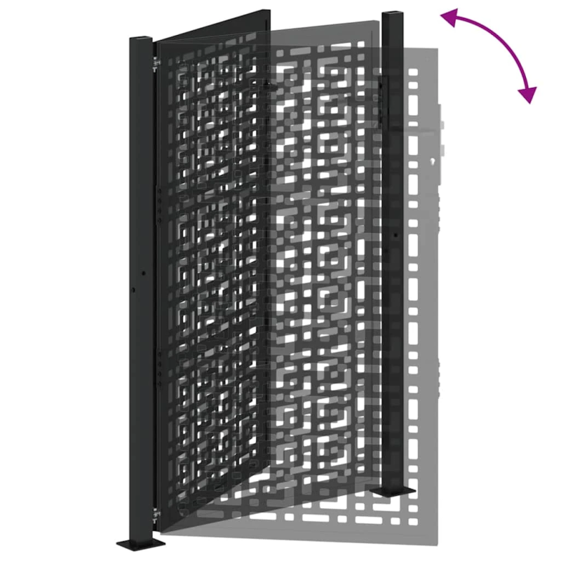 vidaXL dārza vārti, melni, 100x150 cm, tērauds, krusta dizains