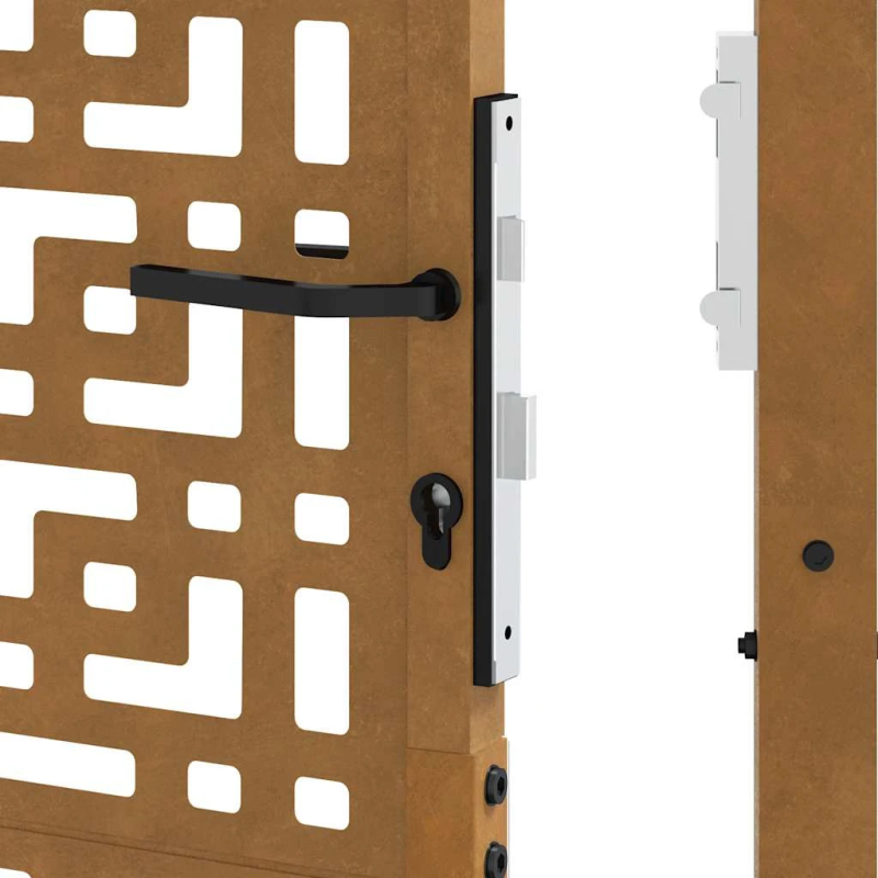 vidaXL dārza vārti, 100x100 cm, atmosfēras izturīgs tērauds, krusta dizains