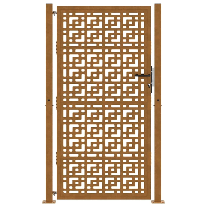 vidaXL dārza vārti, 100x175 cm, atmosfēras izturīgs tērauds, krusta dizains