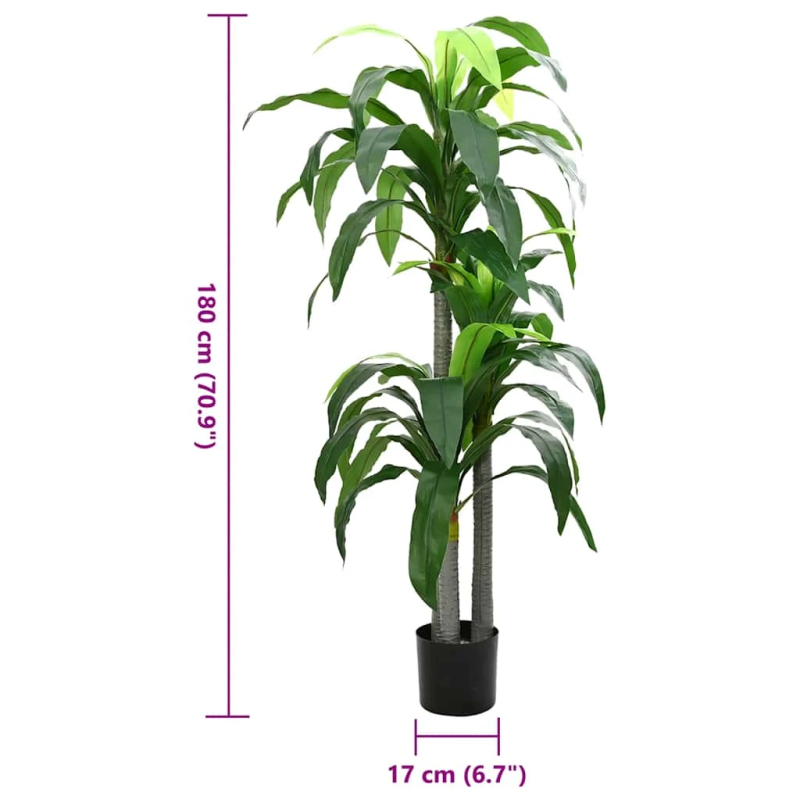 vidaXL mākslīgais dracaena koks, 36 lapas, 180 cm, zaļš