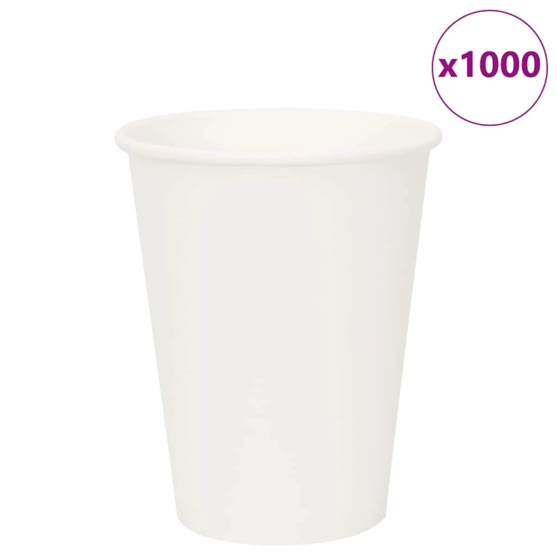 vidaXL papīra kafijas krūzes 1000 gab. 12 unces 300 ml Baltas