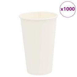 vidaXL papīra kafijas krūzes 1000 gab. 16 unces 400 ml Baltas