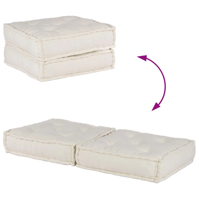 vidaXL modulārs dīvāns, krēmkrāsas audums, 70x70x36 cm