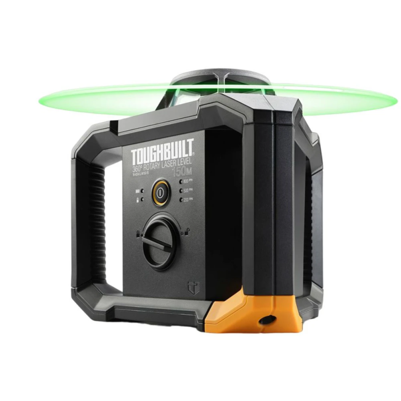 360 rotējošs,zaļš lāzera līmeņrāža komplekts + lāzera stara uztvērējs ToughBuilt