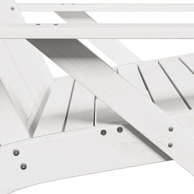 vidaXL dārza krēsls ar galdiņu, 75x77x77 cm, priedes masīvkoks, balts