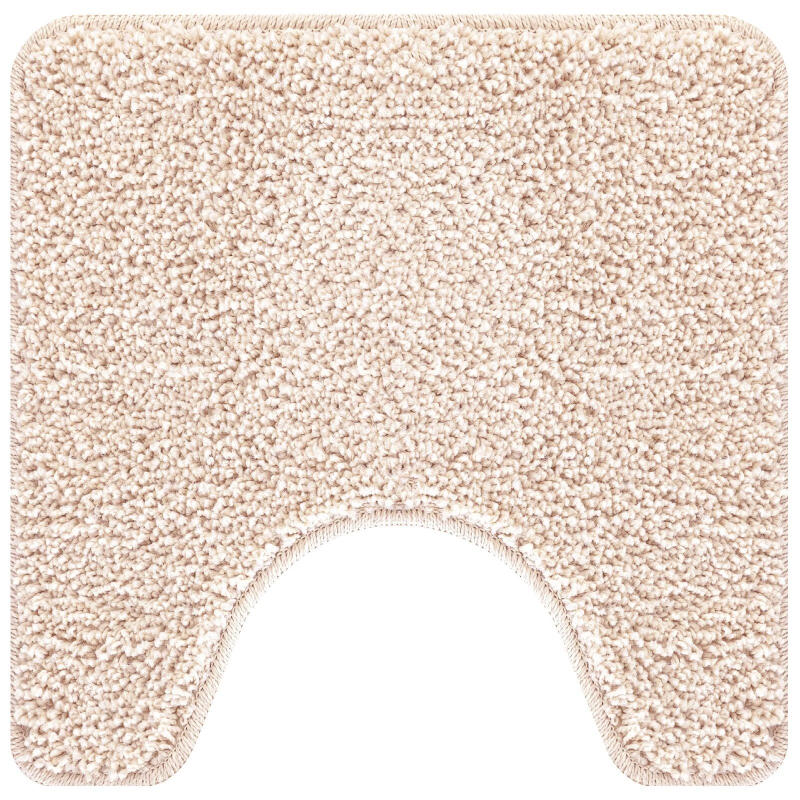 vidaXL Neslīdošs vannas paklājs ar tualetes izgriezumu Krēmkrāsa