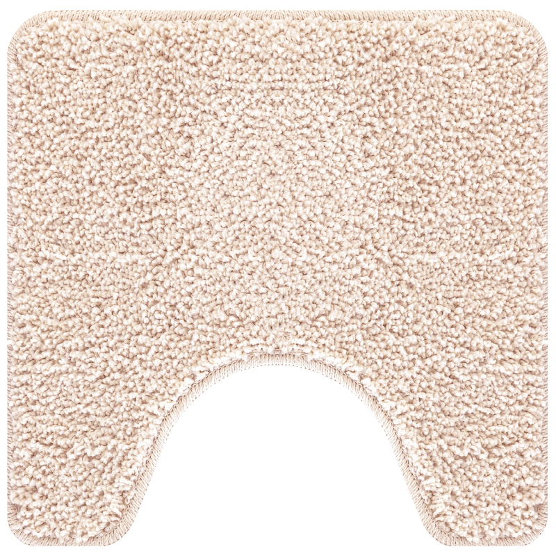 vidaXL Neslīdošs vannas paklājs ar tualetes izgriezumu Krēmkrāsa