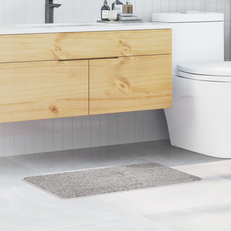 vidaXL Pret-slīdošs vannas paklājs Pelēka 50 x 80 cm PP