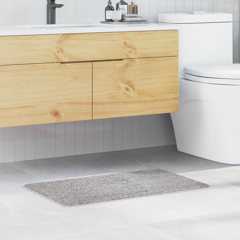 vidaXL Pret-slīdošs vannas paklājs Pelēka 50 x 80 cm PP