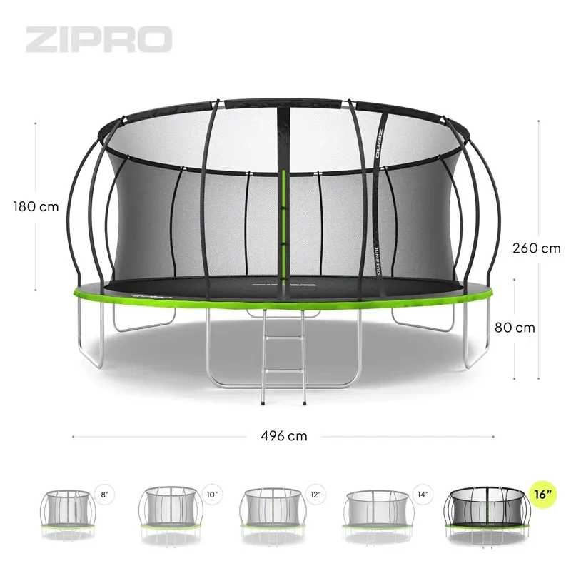 Batutas Zipro Jump Pro Premium 16FT, 496 cm, su tinklu, su kopėčiomis